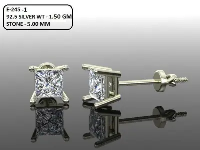 Women Diamond Earrings 3D print model 13