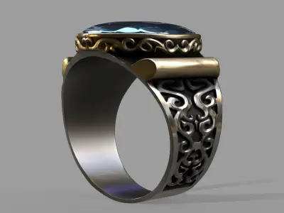 Stone Ring Low-poly 3D model