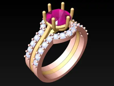 Diamond Ring - Womens Rings - N3040 3D print model