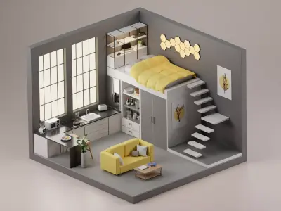 Apartment isometric 3D model