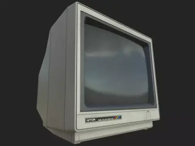 CRT Monitor Low-poly 3D model