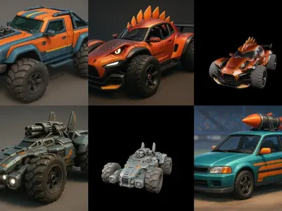 Gt one Car bundle 18 pack 100 glb 3D model