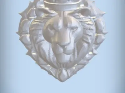 Regal Lion Crest Majestic Symbol of Power 3D print model