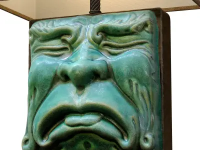 Modern Decor Statuette Tragedy Mask Sculpture Table Lamp 3D model