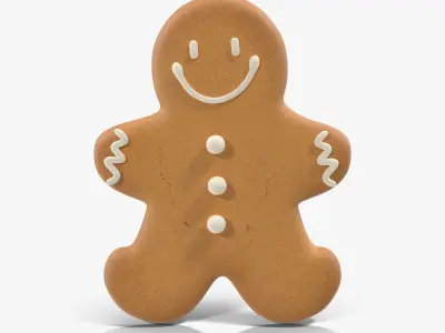 Gingerbread Cookie 4 Low-poly 3D model