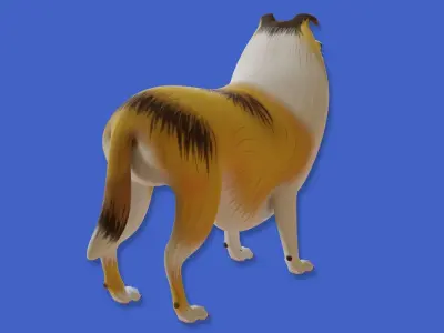 Dog toon style 3 Low-poly 3D model