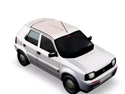 Retro Compact Car 3D Model 3D model
