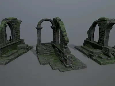 Ruin Gate Low-poly 3D model