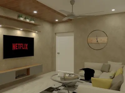 Modern 3Bhk Apartment Interior Design - 3 3D model