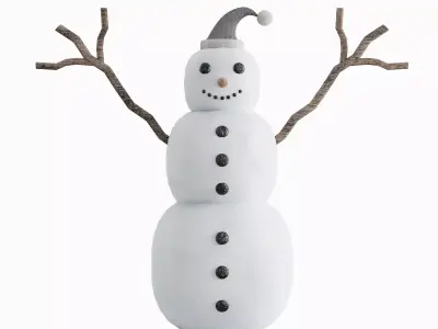 Snowman 01   Low-poly 3D model