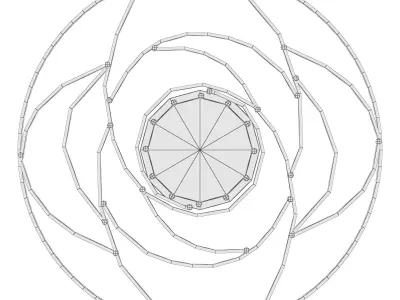 Mabie Circular Accent Mirror 3D model