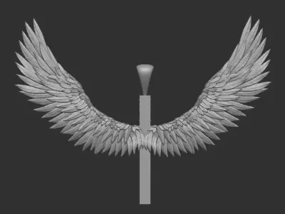 Jesus cross with wings pendant 3d printable  3D model