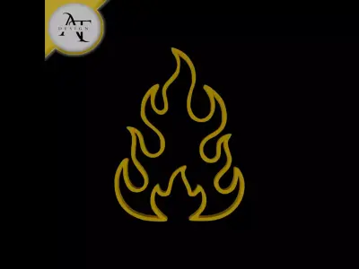 Simple Flame Symbol - 2D Art Free 3D print model 42