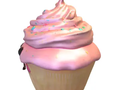 Kawaii Cupcake Character Low-poly 3D model