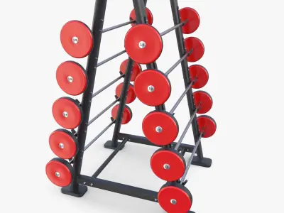 Barbell rack double 3D model