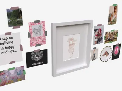 Wall decors pictures plate 3D model