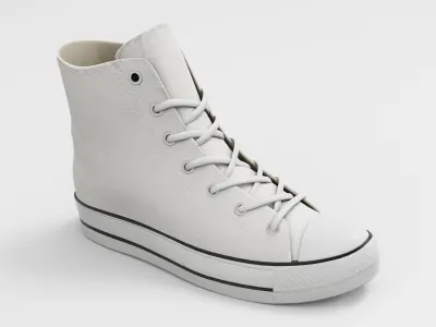 Converse All Star Style Unisex - Shoe White PBR Low-poly 3D model