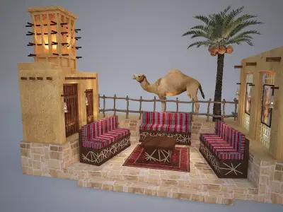 Traditional Arabic seating 3D model