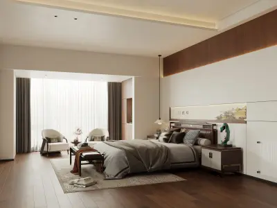 Bedroom interior scenes 3D model shop