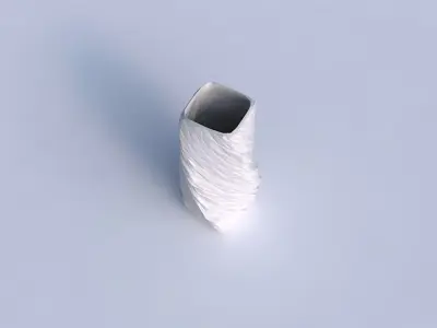 Vase twisted quadratic with twisted rocky bulges 3D print model