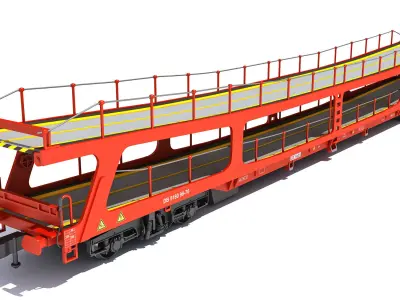 Car Transporter Railroad Wagon 3D model