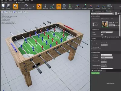 FoosBall Table - Asset Low-poly 3D model