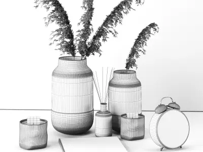 Decorative set jellyfish 3D model