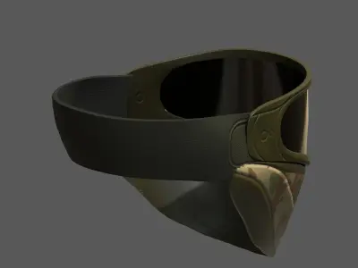 Mask helmet protection scifi military futuristic technology  Low-poly 3D model