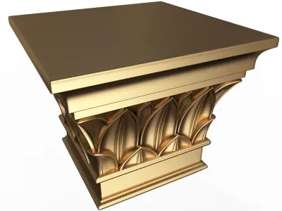 Carved Capital 0402 Low-poly 3D model