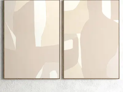 Plaster Two Photo Frame E-41 Low-poly 3D model