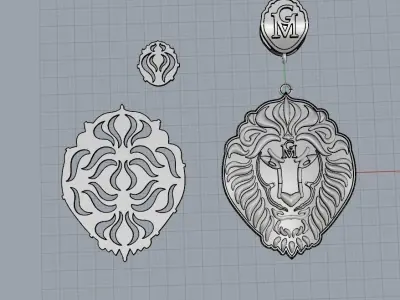 Pendant Lion 3D print model
