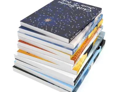 Books Set stack of 3D model