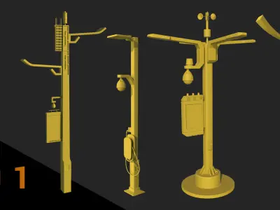 Street Light Free low-poly 3D model