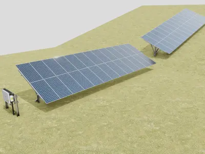 Single Column Solar Construction Type-3 3D model