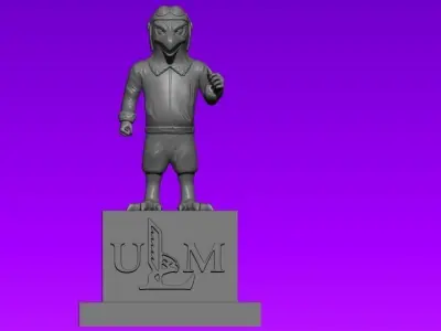 UNIVERSITY OF LOUISIANA AT MONROE MASCOT STATUE - 3D MODEL PRINT 3D print model