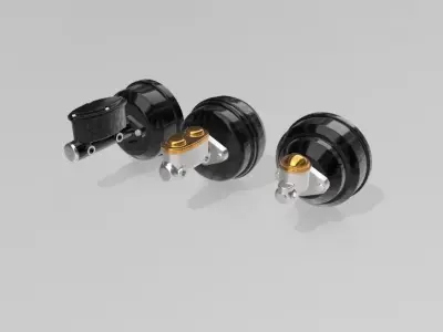 Set of 3 brake boosters with interchangeable master cylinders  3D print model