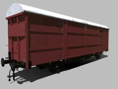 Railroad Car Low-poly 3D model