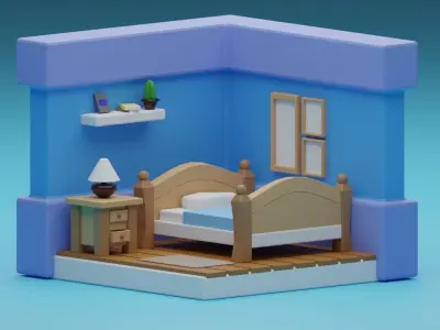 FREE ROOM WITH GOOD Design Free low-poly 3D model