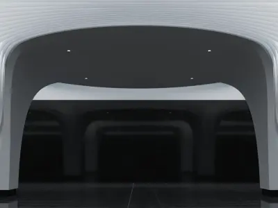 Futuristic Parametric Shanghai Subway Yuyuan Metro Station 3D model