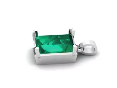 emerald-style green gemstone pendant  3D print model