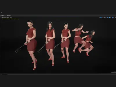 Woman - Summer Outfit 5 - Modular - Rigged Low-poly 3D model