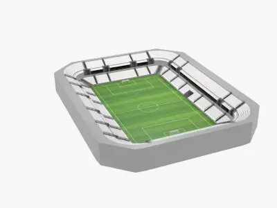 Football Stadium Low-poly 3D model 34
