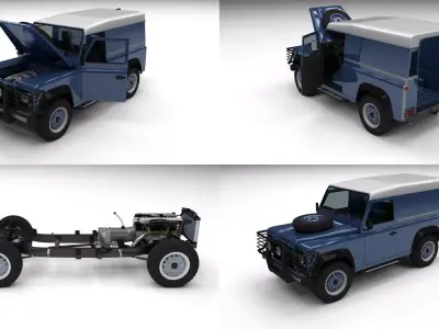 Full Land Rover Defender 90 Hard Top 3D model
