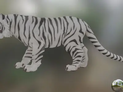 tiger rigged Low-poly 3D model