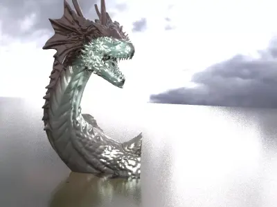 Arthurian Dragon King Sculpt head 1 3D model