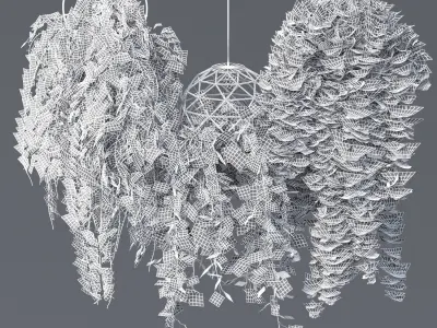 Hanging Plant Pot Set 3D model