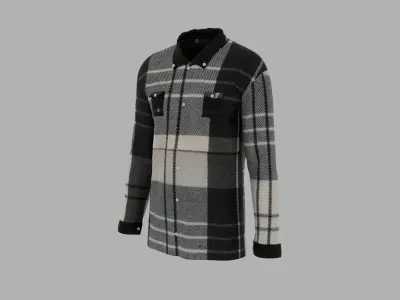 Shirt with buttons Low-poly 3D model