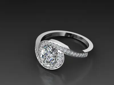 Diamond Jewelry Ring  3D print model