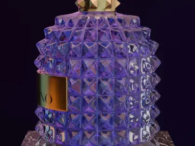 Valentino perfime purple 3D model product for Advertising 3D model