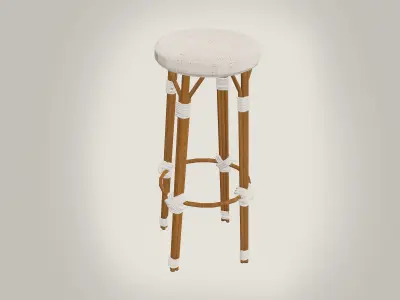 Embroidered Hand Made Stool Low-poly 3D model